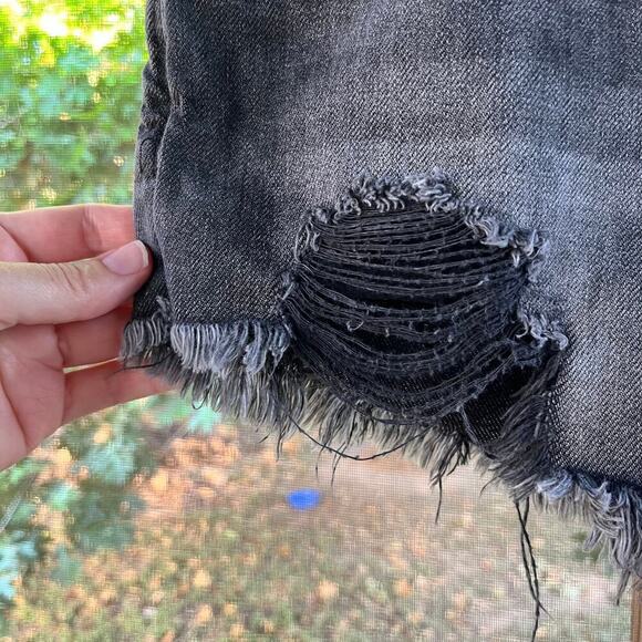 Free People We The Free Black Button Fly Denim Shorts Size 27 - Picture 5 of 11